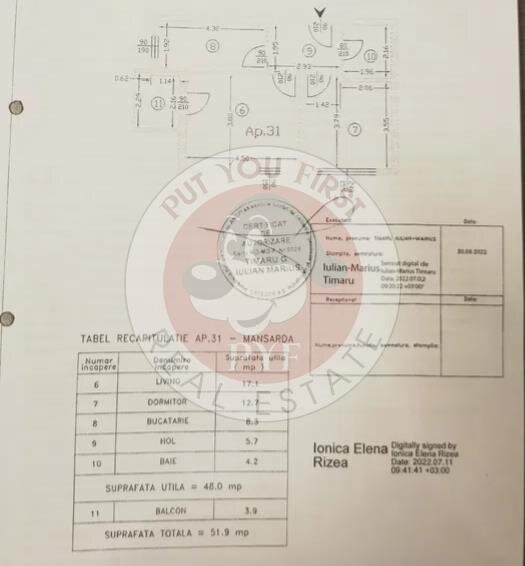 Militari Residence | Apartament 2 camere | Decomandat | 52mp | B10040